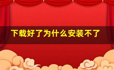 下载好了为什么安装不了