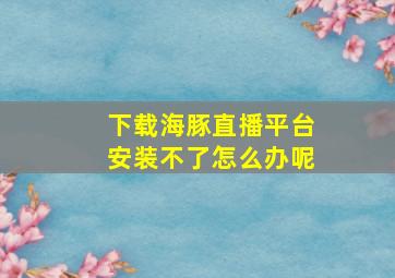 下载海豚直播平台安装不了怎么办呢