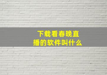 下载看春晚直播的软件叫什么