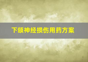 下颌神经损伤用药方案