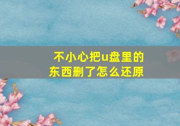 不小心把u盘里的东西删了怎么还原