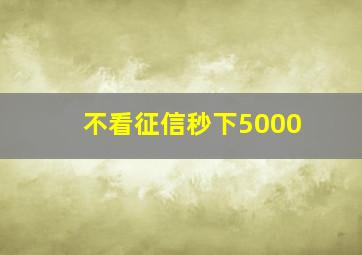 不看征信秒下5000