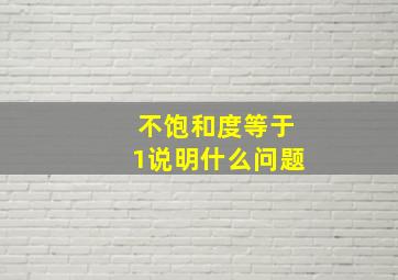 不饱和度等于1说明什么问题