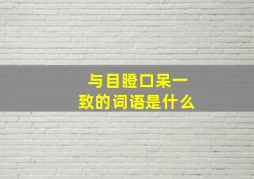 与目瞪口呆一致的词语是什么