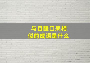 与目瞪口呆相似的成语是什么