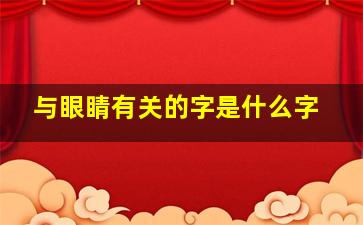 与眼睛有关的字是什么字