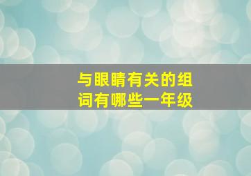 与眼睛有关的组词有哪些一年级