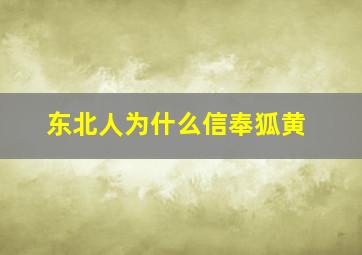 东北人为什么信奉狐黄