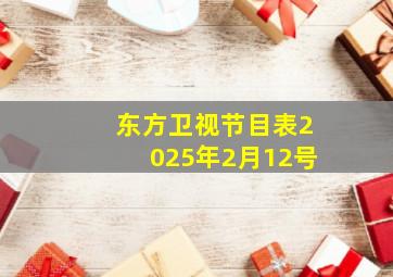 东方卫视节目表2025年2月12号