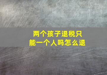 两个孩子退税只能一个人吗怎么退