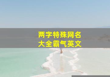 两字特殊网名大全霸气英文