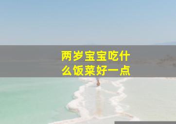 两岁宝宝吃什么饭菜好一点