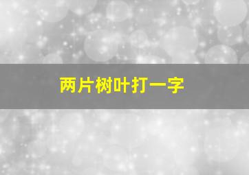 两片树叶打一字