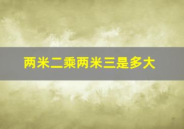 两米二乘两米三是多大