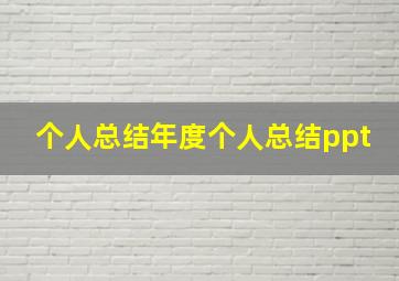 个人总结年度个人总结ppt