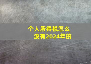 个人所得税怎么没有2024年的