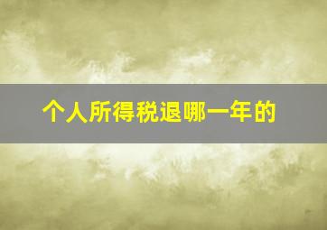 个人所得税退哪一年的