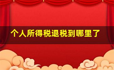 个人所得税退税到哪里了