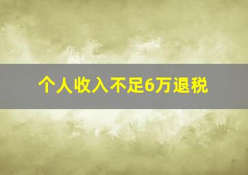 个人收入不足6万退税