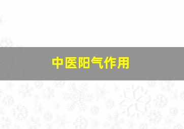 中医阳气作用