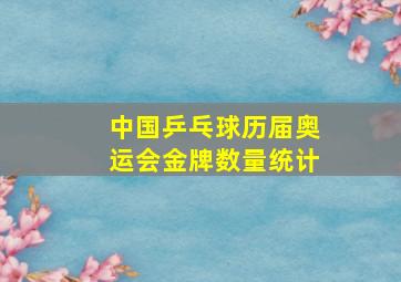 中国乒乓球历届奥运会金牌数量统计