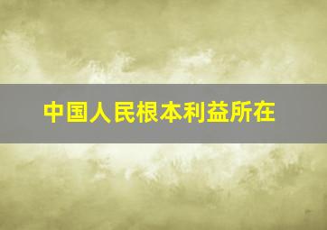 中国人民根本利益所在