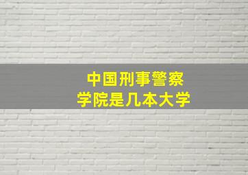 中国刑事警察学院是几本大学