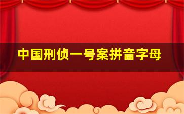 中国刑侦一号案拼音字母