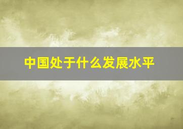 中国处于什么发展水平