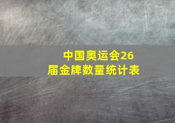 中国奥运会26届金牌数量统计表