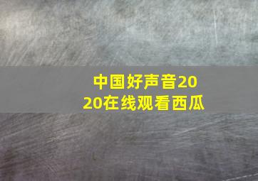 中国好声音2020在线观看西瓜