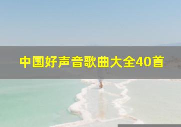 中国好声音歌曲大全40首