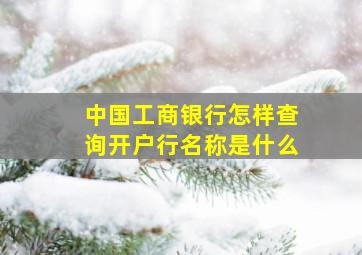 中国工商银行怎样查询开户行名称是什么