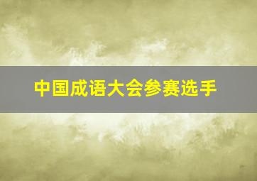 中国成语大会参赛选手