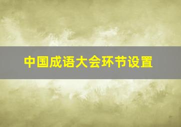 中国成语大会环节设置