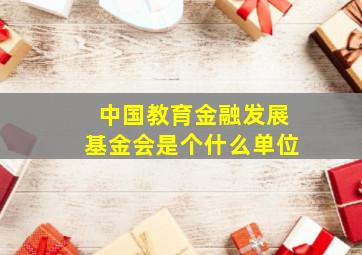 中国教育金融发展基金会是个什么单位