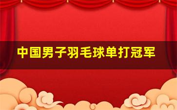 中国男子羽毛球单打冠军