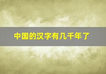 中国的汉字有几千年了