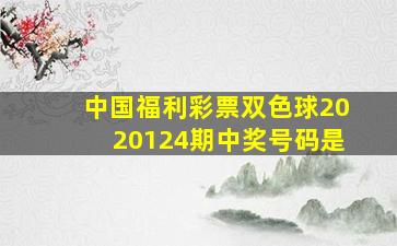 中国福利彩票双色球2020124期中奖号码是