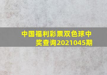 中国福利彩票双色球中奖查询2021045期