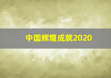 中国辉煌成就2020