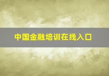 中国金融培训在线入口