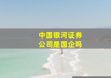 中国银河证券公司是国企吗