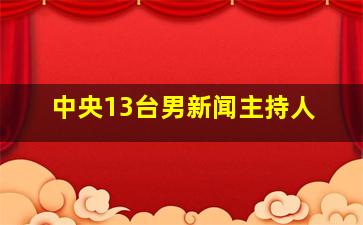 中央13台男新闻主持人