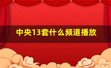 中央13套什么频道播放