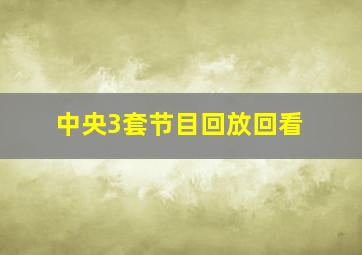 中央3套节目回放回看