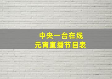 中央一台在线元宵直播节目表