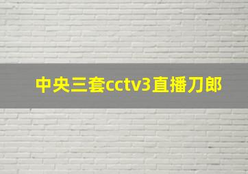 中央三套cctv3直播刀郎