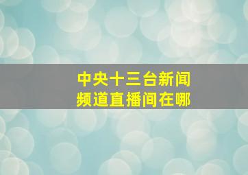 中央十三台新闻频道直播间在哪