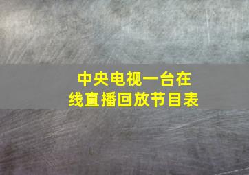 中央电视一台在线直播回放节目表